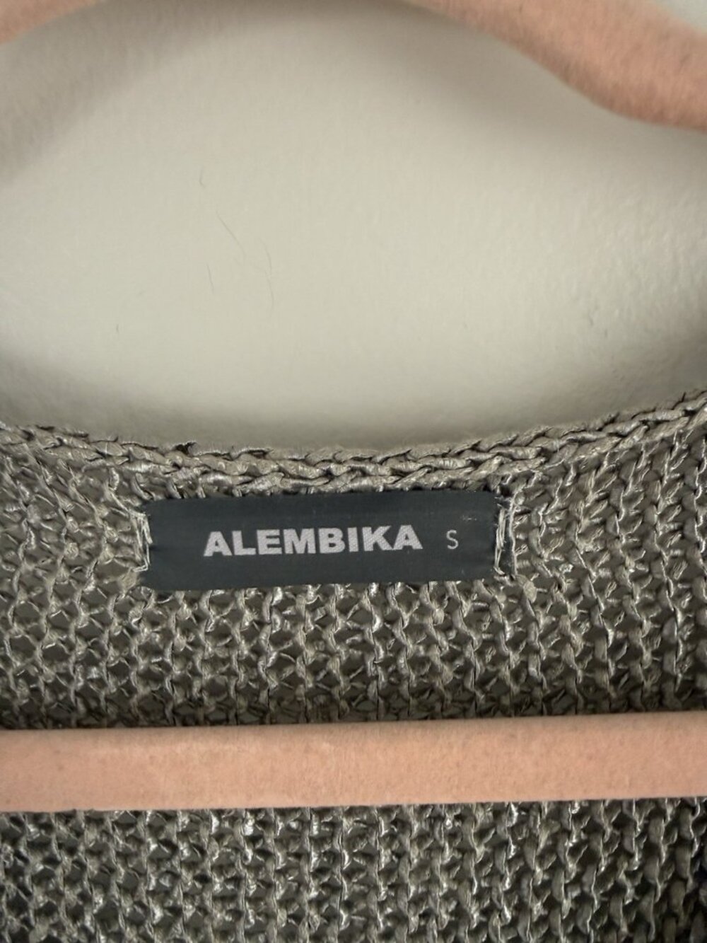 Alembika Open Knit Asymmetrical Grey Slouchy Oversized Lagenlook Coastal Top S - Picture 7 of 9